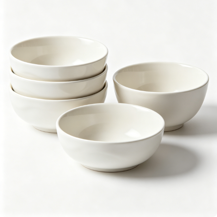 Marlonfaulkner Lot de 4 Bols à Céréales en Céramique Blanche 700 ml, Bols de Petit-Déjeuner et de Service 15 cm, Idéals pour Dessert, Crème Glacée, Soupe, Pâtes, Salade, Nouilles et Riz
